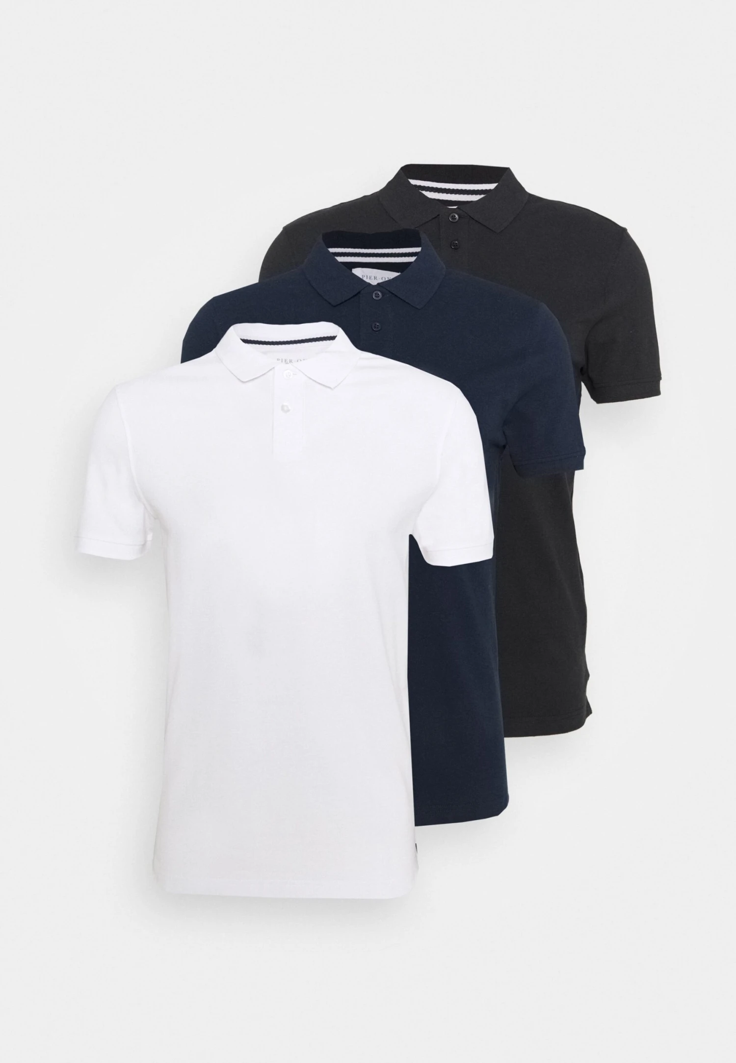 Pier One 3 Pack - Poloshirt - Black/Dark Blue/White - Afbeelding 6