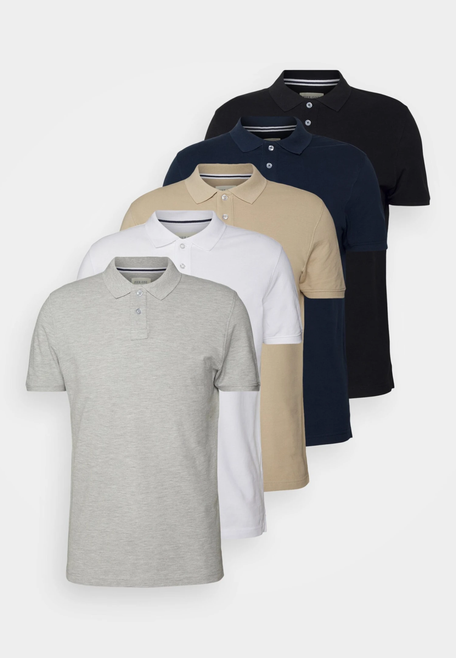 Pier One 5 Pack - Poloshirt - Black/Blue/Beige - Afbeelding 7