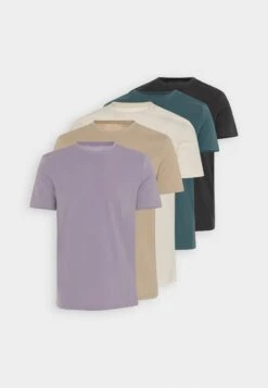 Pier One 5 Pack - T-Shirt Basic - White/Off-White/Lilac -Pier One Goedkope Winkel 457fc2dd907744f0aad3de7198ff6a0b